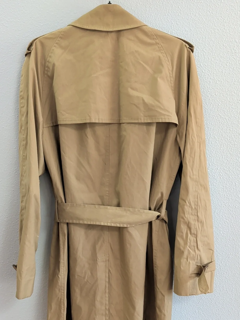London Fog Maincoats Tan Double-Breasted Trench Coat with Belt